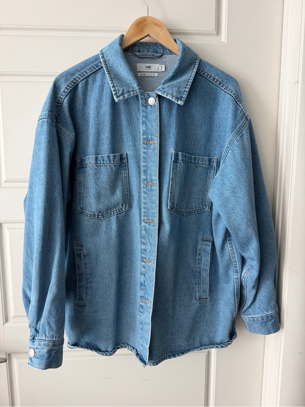 twik vision Denim Shirt Jacket Blue Size Medium